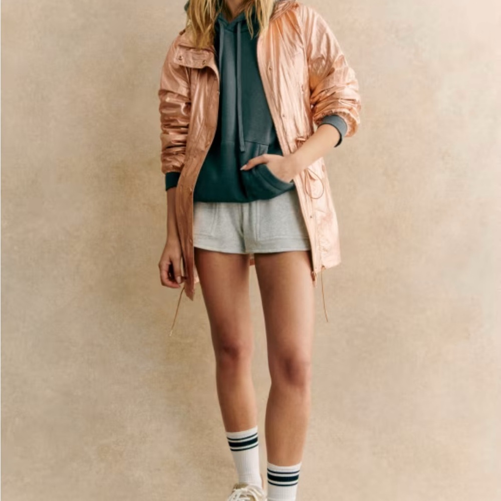 Sezane Shimmering Gold Utility Jacket
